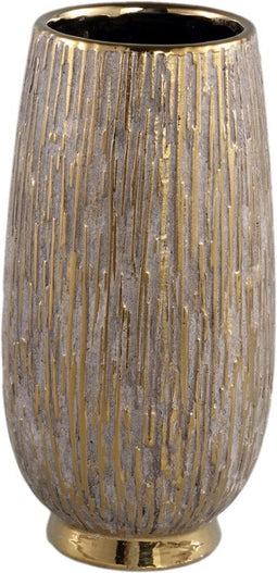 PTMD Junee Gold Ceramic Pot On Shiny Gold Base High S