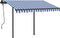 vidaXL - Luifel - automatisch - met - LED - en - windsensor - 3,5x2,5 - m - blauw - en - wit