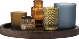 Bloomingville - Sanga Dienblad met votief - Bruin - Glas - Set van 6