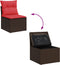 vidaXL - Tuinstoel - zonder - armleuningen - met - kussens - poly - rattan - bruin