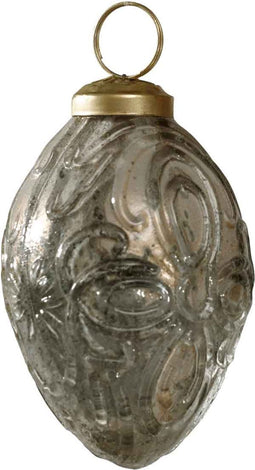 PTMD Nathen Kerstbal Bloemenprint - H10 x Ø10 cm - Glas - Rustiek goud