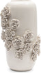 Riviera Maison Vaas Wit Aardewerk bloemenvaas - Rose hoge vaas met 3D bloemenprint