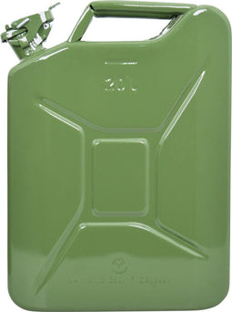 Carpoint Benzinekan - Metalen jerrycan 20L - Lekvrije beugelsluiting - Groen