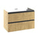 Sensea Studio Wall Hung Cabinet Light Oak Striated 90cm