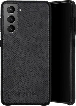 Selencia Hoesje Geschikt voor Samsung Galaxy S21 Hoesje - Selencia Gaia Slang Backcover - Zwart