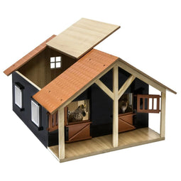 Kids Globe Farming paardenstal - paardenstal met 2 boxen en berging - hout