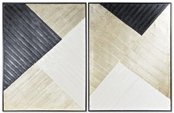 Canvas DKD Home Decor Modern Geometrisch (93 x 3,5 x 123 cm) (2 Stuks)