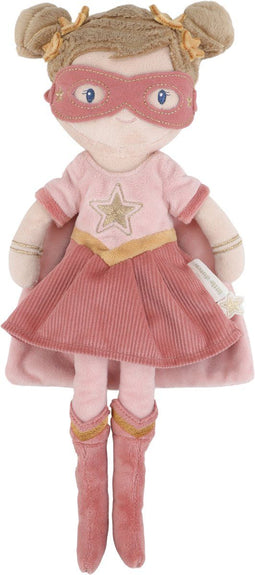 Little Dutch - Knuffelpop Superheld Rosa - Zacht met cape en masker - 35 cm