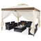 Coast Tuinpaviljoen - Partytent - 4 Zijwanden Waterbestendig UV-bescherming - Beige 300 x 300 cm