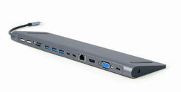 Gembird A-CM-COMBO9-01 - USB Hub - 3x USB 3.1 Gen 1 4K HDMI 60W PD - Grijs