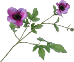 Silk-ka Kunstbloem-Zijden Bloem Anemoon Tak Paars 70 cm Voordeelaanbod per 2 stuks