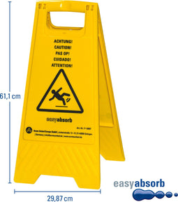 Westcott waarschuwingsbord - natte vloer - Easy Absorb - tweezijdig - opvouwbaar - AC-P10007