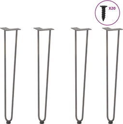 vidaXL - Haarspeld - tafelpoten - 4 - st - 72 - cm - massief - staal - naturel