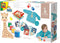 SES Creative - Sophie la Girafe - Vingerverf Set met Kliederschort - 4 kleuren vingerverf - inclusief verfschort, papier en overlegvellen - glutenvrij - makkelijk uitwasbaar - vingerverf vanaf 1 jaar