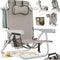 tectake® Strandstoel Coral - Opvouwbare Campingstoel - 5-voudig Verstelbare Rugleuning - Beige
