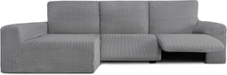 Hoes voor chaise longue met lange armleuning links Eysa JAZ Grijs 180 x 120 x 360 cm