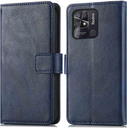 iMoshion Hoesje Geschikt voor Xiaomi Redmi 10C Hoesje Met Pasjeshouder - iMoshion Luxe Bookcase - Donkerblauw