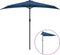 vidaXL - Balkonparasol - half - met - aluminium - paal - 270x144x222 - cm - blauw