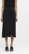 Object - Objannie Hw Drape Skirt - Maat XL - Zwart (23040619)