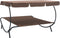 vidaXL - Loungebed - met - luifel - bruin