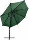 vidaXL - Zweefparasol - met - paal - en - LED-verlichting - 300 - cm - groen