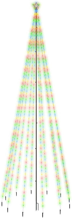 vidaXL - Kerstboom - met - grondpin - 732 - LED's - meerkleurig - 500 - cm