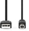 Nedis CCGB61100BK20 - USB A naar USB B Kabel - 200cm - Zwart