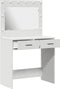 vidaXL - Kaptafel - met - LED - Verlichting - - - Wit, - 78,5 - x - 41 - x - 135 - cm