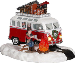 Luville - Ski trip battery operated - l18,5xb13xh12cm - Kersthuisjes & Kerstdorpen