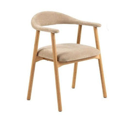 by fonQ Nordic Eetkamerstoel - Eikenhout - Beige set van 2