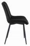 Stoel SOSA - Zwart Velvet, Zwarte Metalen Poten, Modern Design en Uitstekend Zitcomfort voor Woonkamer, Slaapkamer, Eetkamer of Kantoor, Max. 120 kg