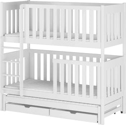 EMILKA - Stapelbed - 90x200 cm - 3 persoons - wit