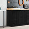 vidaXL - Garagekast - 30x51x85 - cm - massief - grenenhout - zwart