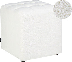 KANSAS - Voetenbank - Wit - 38 cm - Bouclé