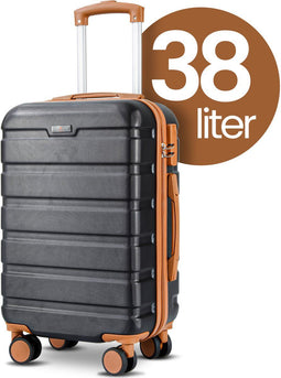 Lugia Handbagage Koffer 38L - TSA Slot - Waterdicht - 360 Draaibare Wielen - Telescopisch Handvat - Zwart