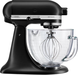 KitchenAid Artisan 5KSM156EBM - Keukenrobot 4,8 liter - Glazen kom - Mat zwart