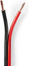 Nedis Speaker-Kabel - 2x 2.50 mm² - CCA - 15.0 m - Rond - PVC - Rood / Zwart - Folieverpakking