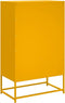 vidaXL - Hoge - kast - 68x39x111,5 - cm - staal - mosterdgeel