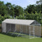 vidaXL - Hondenkennel - met - dak - 2x10x2,5 - m - gegalvaniseerd - staal - zilver