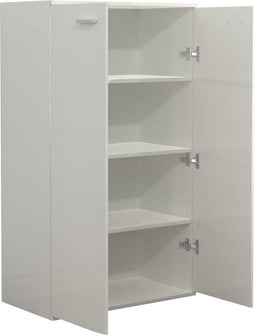Kledingkast kinderkamer - opbergkast 120 cm hoog - 4 opbergvakken - wit