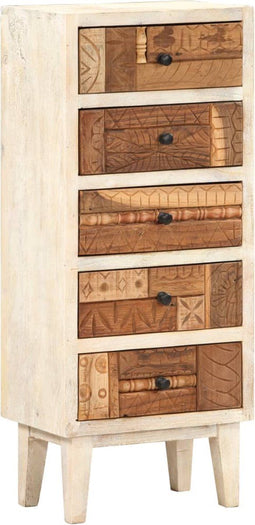 vidaXL - Ladekast - 45x30x105 - cm - massief - gerecycled - hout