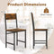 coast Set van 2 Eetkamerstoelen - Rustiek Bruin - Metalen Poten & Schuine Rugleuning (2 stuks)