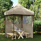 vidaXL - Partytent - inklapbaar - pop-up - met - 2 - zijwanden - taupe