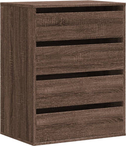 vidaXL - Ladekast - 60x41x76 - cm - bewerkt - hout - bruin - eikenkleurig