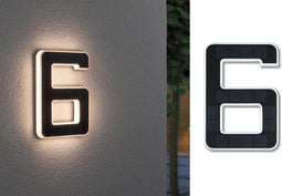 Paulmann Outdoor Solar huisnummer 6 - 3000K IP44 accu verwisselbaar