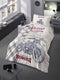 LINNICK Kinder Dekbedovertrek 100% katoen Speedway - naturel 140x200cm - Tiener Dekbedovertrek 1 persoons