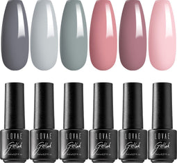 Lovae Cosmetics Gellak - 6-delige Set - Langhoudende Gel Nagellak - Cotton Candy (6 stuks)