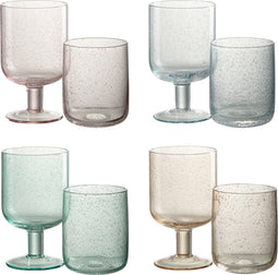 J-Line wijnglas Tommy - glas - mix - 4 stuks