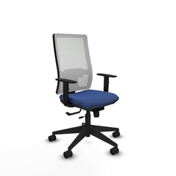 Piqueras y Crespo 1D066N0 - Bureaustoel - Verstelbare hoogte met armleuning en lumbaalsteun - Marineblauw