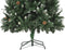 vidaXL - Kunstkerstboom - met - dennenappels - en - wit - glitter - 210 - cm